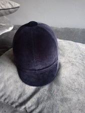 Navy Velvet riding hat -