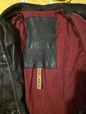 Superdry Black Leather Zip Pocket Long Sleeve unisex Jacket Size L