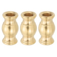 Lamp Solid Brass Spindle, 3Pcs M10 Fine Threaded Turned Brass Spindle,17 x 30mm