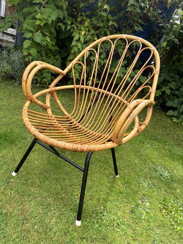 Mid century modern rattan - modern, &