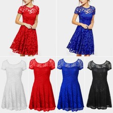 Womens Ladies Lace Mini Dress