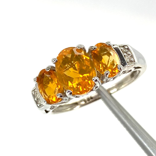 Fire opal ring 925 sterling - fire,