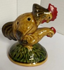70s Vintage Amorous Rooster & Hen Novelty Ceramic Toothpick Dispenser Portuguese