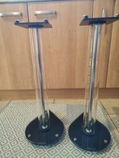 Glass and Clear Plastic Tube Speaker Stands Set of 2  Made By Atacama