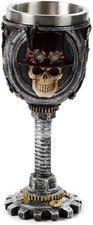 Steampunk Skull Wine Goblet
