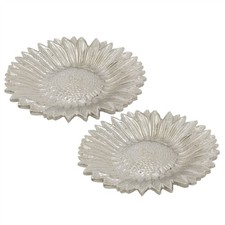 Set of 2 Silver Sunflower
