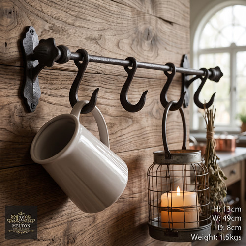 Meat hook coat rail - hook,