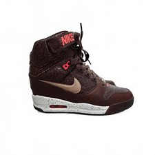 Nike Air Revolution Dunk Sky Hi FW QS Milan Womens 7.5 Brown Red Floral Embossed