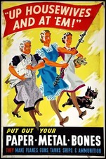 Up Housewives propaganda world war 2 VINTAGE poster print art