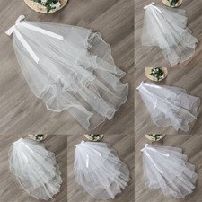 Ivory Photo Veil Short Simple