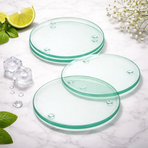 Set clear glass coasters - clear,