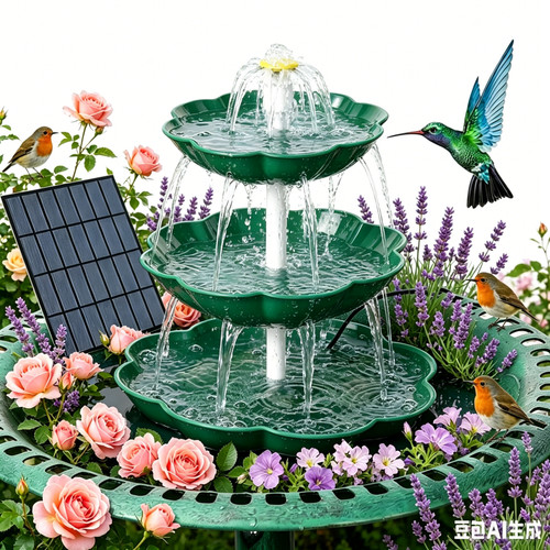 Tier solar bird bath - solar,