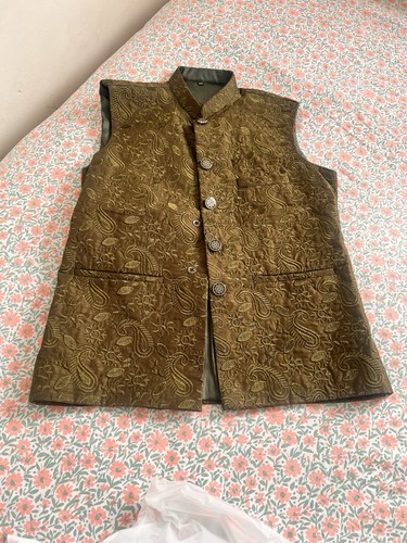Men khaki brocade paisley - khaki,