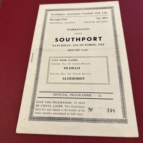 Workington southport 1961 62 - v, 1961/62