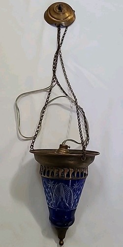 Blue floral etched - floral, turkish