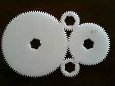 Order to make gears for Harrison M-250. 100T, 63T, 2×28T.