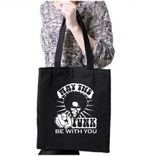 Funk Funky Black Tote Bag Gift Shopping Vinyl Acid Jazz Rare Groove  Records 70s