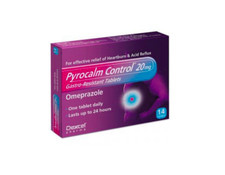 Pyrocalm Control Omeprazole 20mg 14 Tablets Heartburn & Acid Reflux