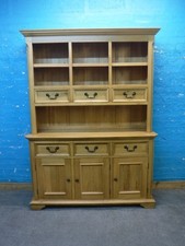 OAK FURNITURE LAND SOLID OAK / WELSH DRESSER / DISPLAY CABINET - VISIT WAREHOUSE
