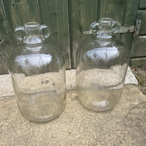 Two glass demijohns - glass, 1