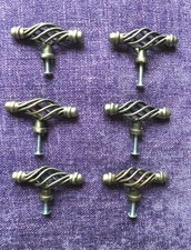 6  Metal "Bird Cage" Kitchen Cupboard Door Handles - Good Condition