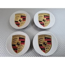 4x Wheel Centre Caps Silver Hub Badge Emblem Protector for for Porsche 65 mm