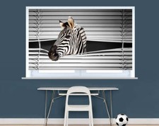 The Peeking Zebra Animal Theme Printed Picture Roller Blind Home Decor