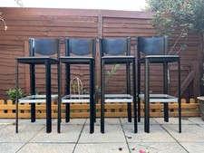 Stunning FOUR Italian Enrico Pellizzoni Leather Bar Stools – RRP over £2,600