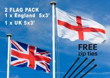 England & UK Flag TWIN PACK St