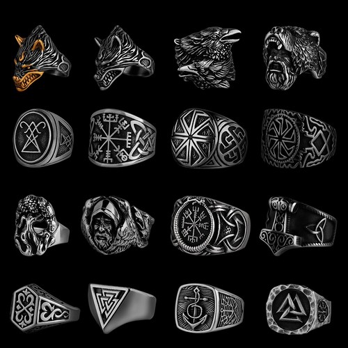 Viking stainless steel ring - stainless,