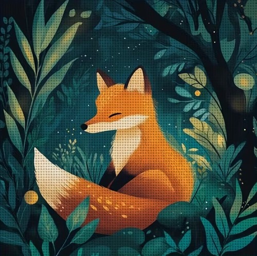 Fox the forest - forest, printed