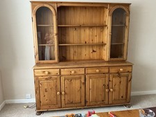 Ducal Antique Pine Dresser. 4 Drawers & Cupboards. 2 Glass Display Cases.