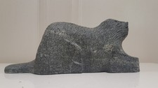 Inuit granite sculpture of a beaver, signed, date 2005, 8"/20cm