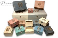 Engraved Large Wooden Boxes Painted Small Personalised Wood Keepsake Gift Box