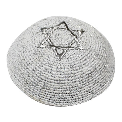 White knitted kipah - cm,