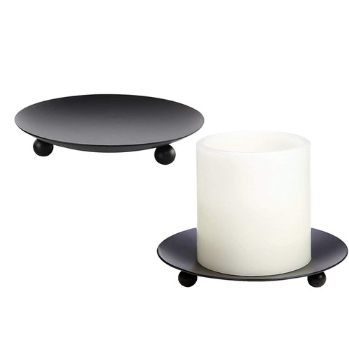 Black retro pillar candle - black,
