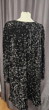 H & M Ladies Black Sequinned Dress Size XL
