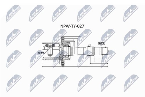 Drive shaft joint - drive, front