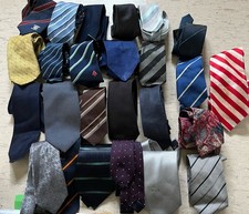Mens Job lot of 25 bundle polyester ties faults many brands crafts material 1f