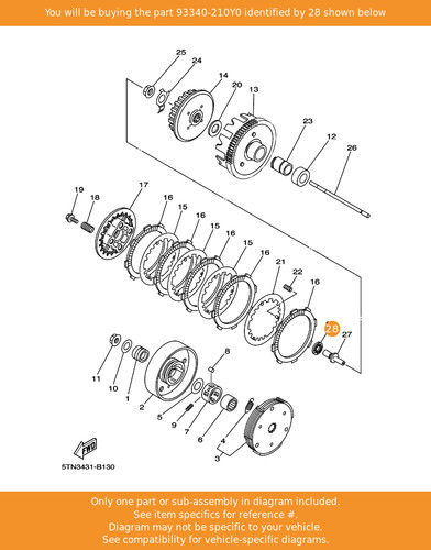 Yamaha bearing 93340 210y0 - bearing,, 93340-210y0