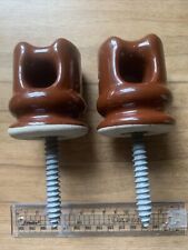 Pair Of Vintage Telegraph/ Telephone Ceramic Insulators.