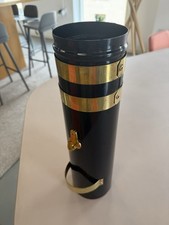 Chimney 18” x 5” Single Skin - Black w/ Brass Bands x 2