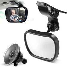 Adjustable Car Back Seat Wide View Baby Safety Mirror wi/ Suction Cup & Clip