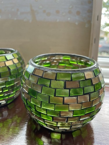 Large green gold glass - large, mosaic