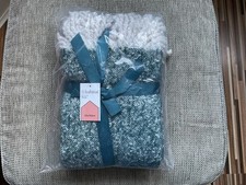 Habitat Faux Mohair Throw Blue