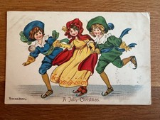 Antique Pictorial Postcard UK ?? Jolly Xmas Florence Hardy “On The Ice” 1904?