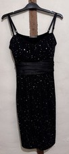 South Savoir Black Sequin Party Prom Events Dress Ladies UK Size 14