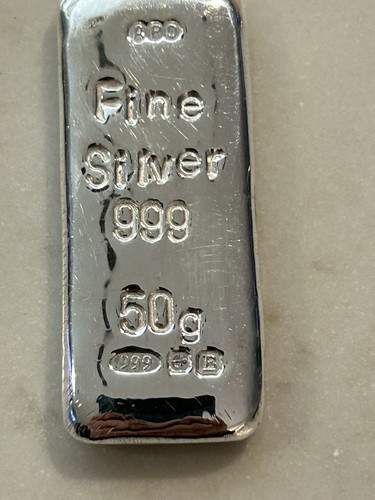 Silver ingot bar 50gram - silver, 999
