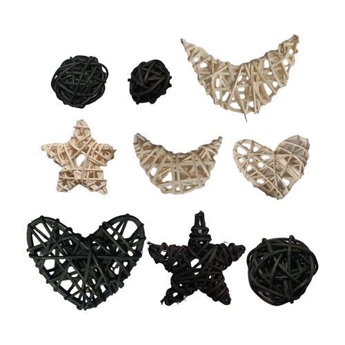 9pcs wicker rattan balls - 9pcs,