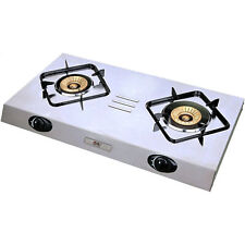 Stainless Steel Gas Stove 2 Burner Indoor Natural Gas Cooker Piezo 8.4kW NT-2